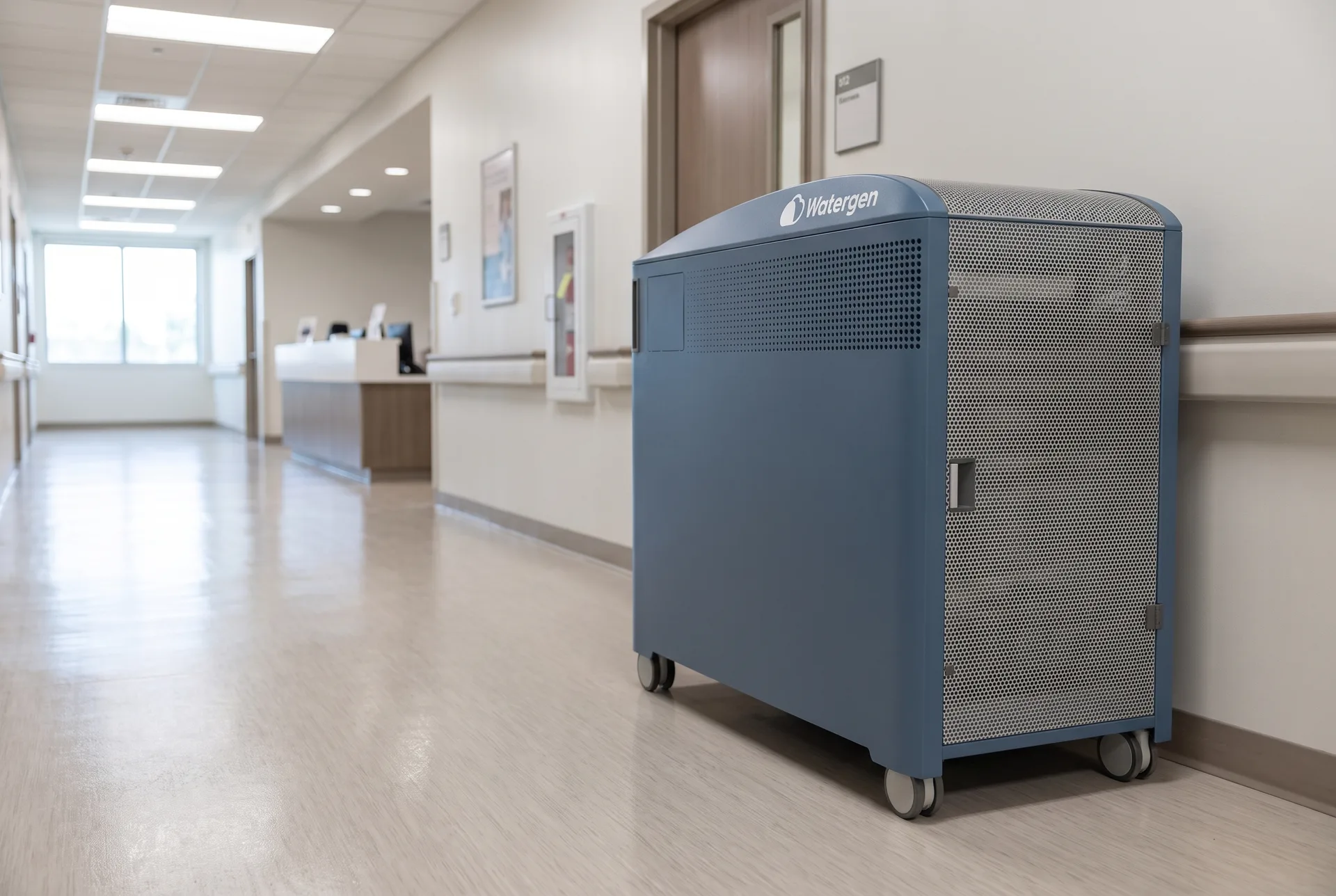 GEN-M1 on casters in a hospital corridor