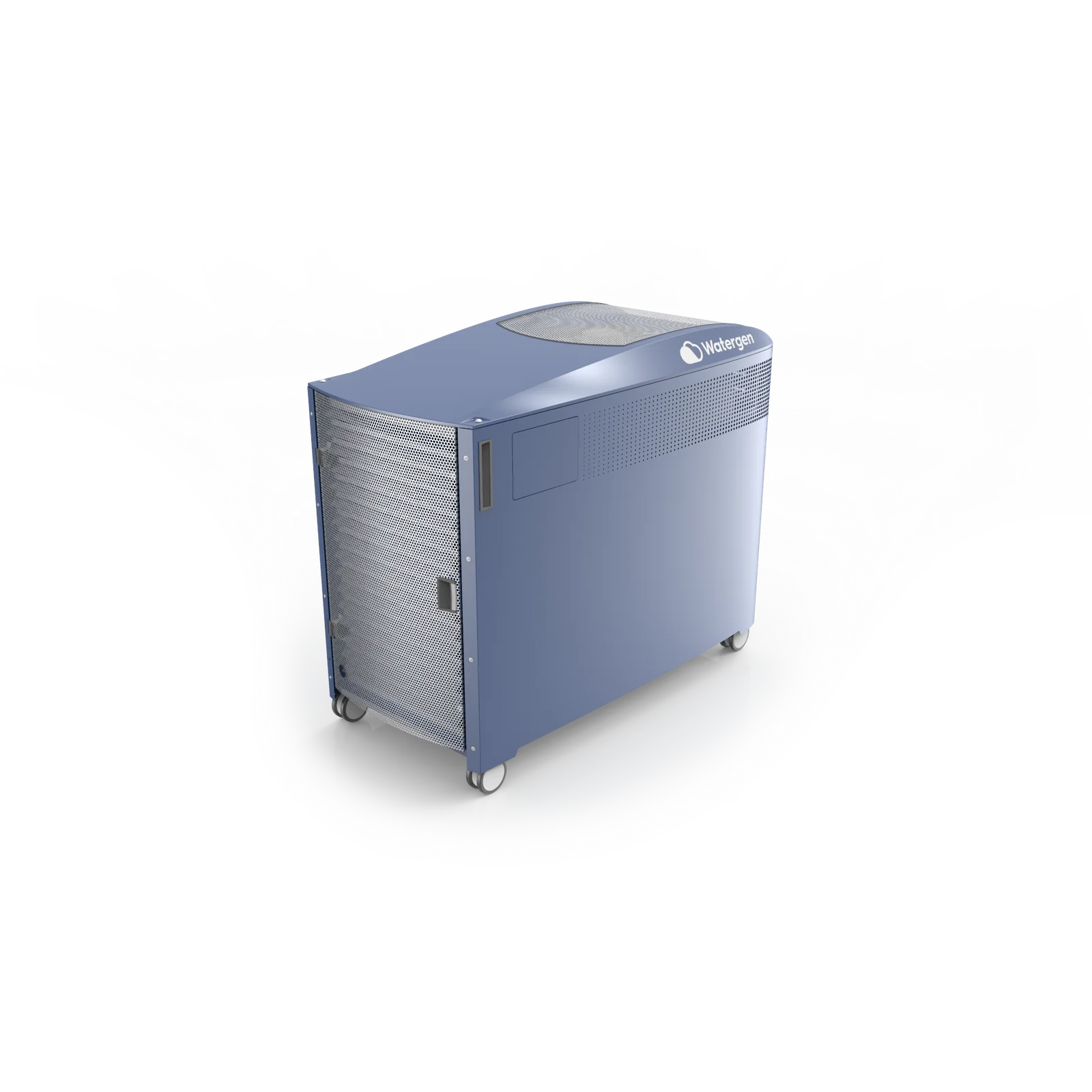 GEN-M1 studio render, three-quarter view on casters