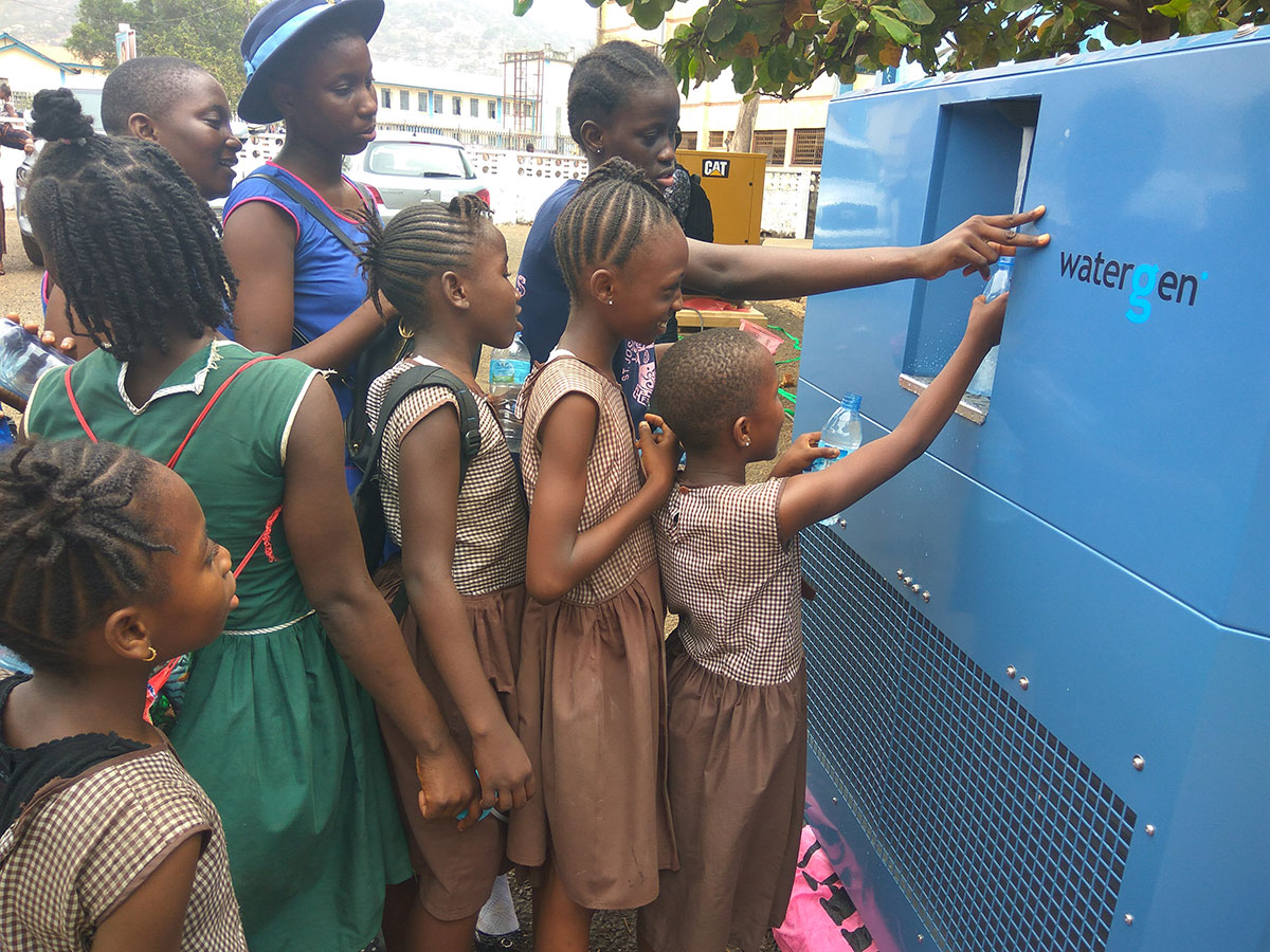 Watergen provides drinking water from air to Sierra Leone kids