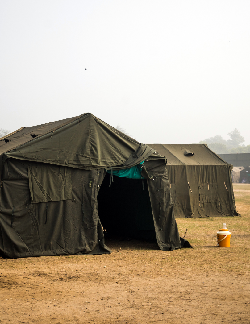 Water supply in a temporary army camp