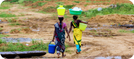 Girl hauling water