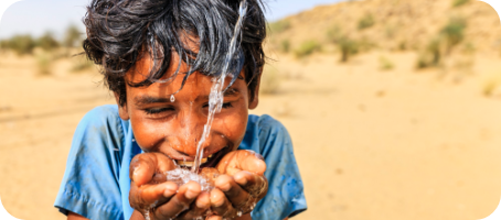 Boy drinking water